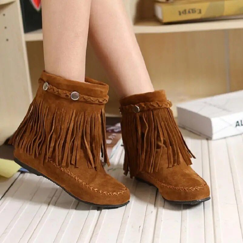 Bottes a Frange en Daim Style Hippie