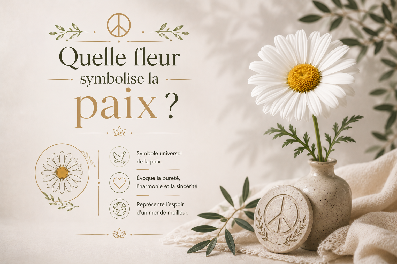Quelle fleur symbolise la paix ? Image
