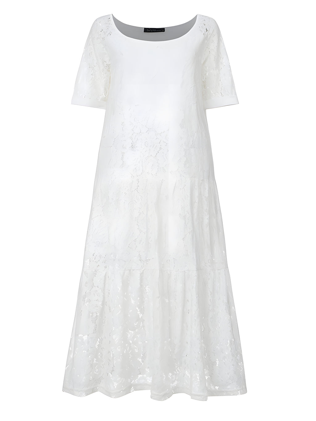 Robe longue en dentelle bohème blanche, vue produit