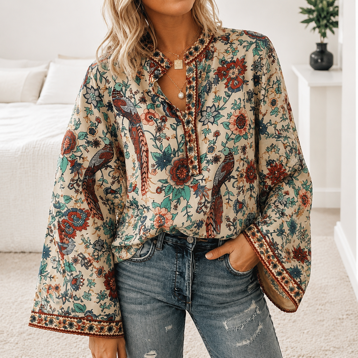Hippie chique damesblouse