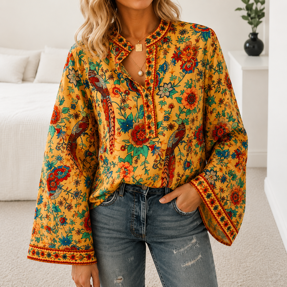 Hippie chique damesblouse