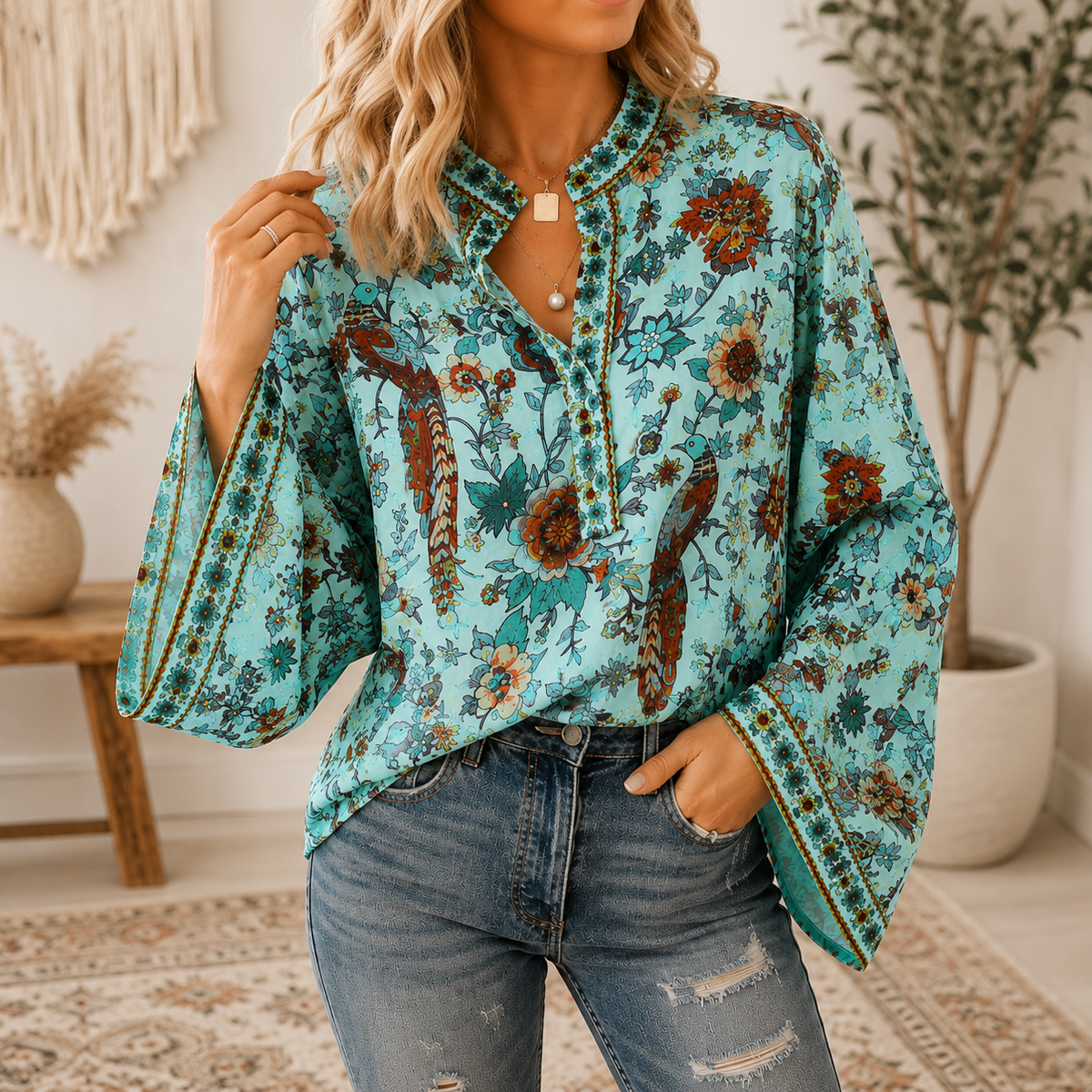 Hippie chique damesblouse