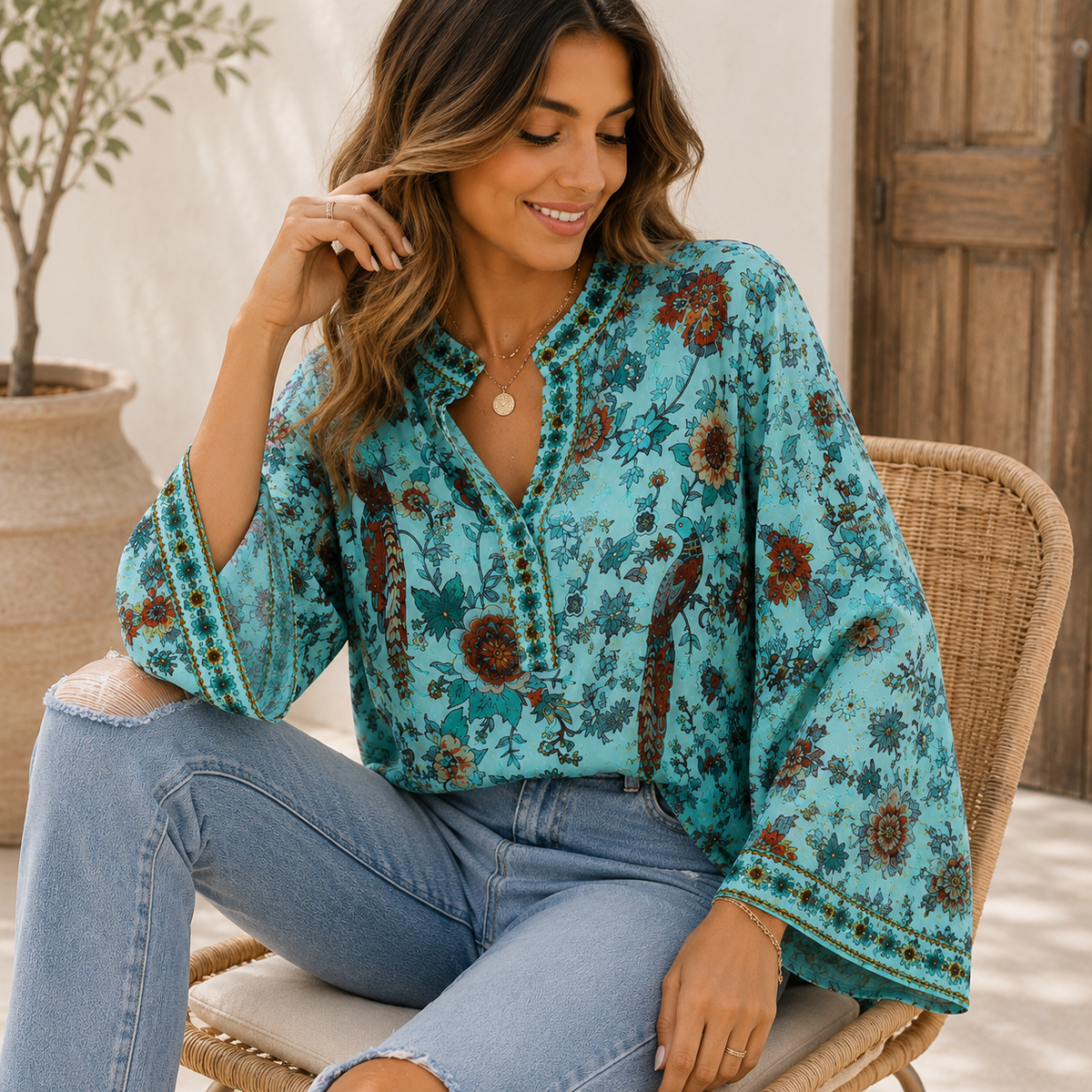 Hippie chique damesblouse