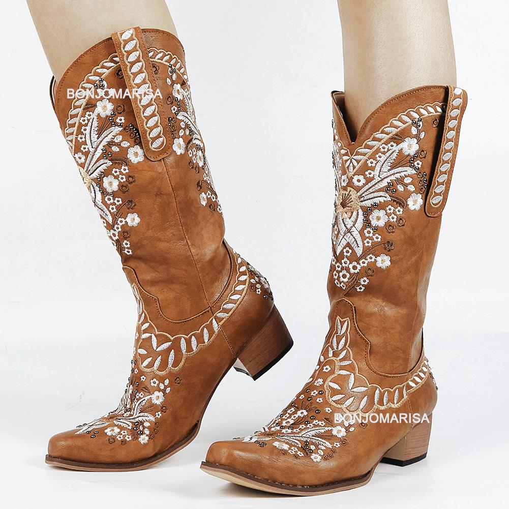 Kamelfarbene Hippie-Stiefel