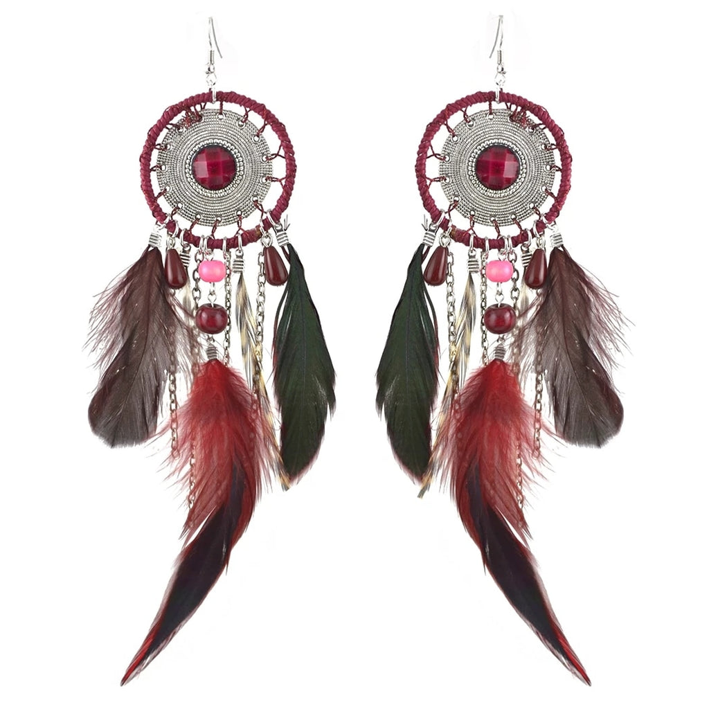 Boucle d'Oreille Attrape Rêve Hippie