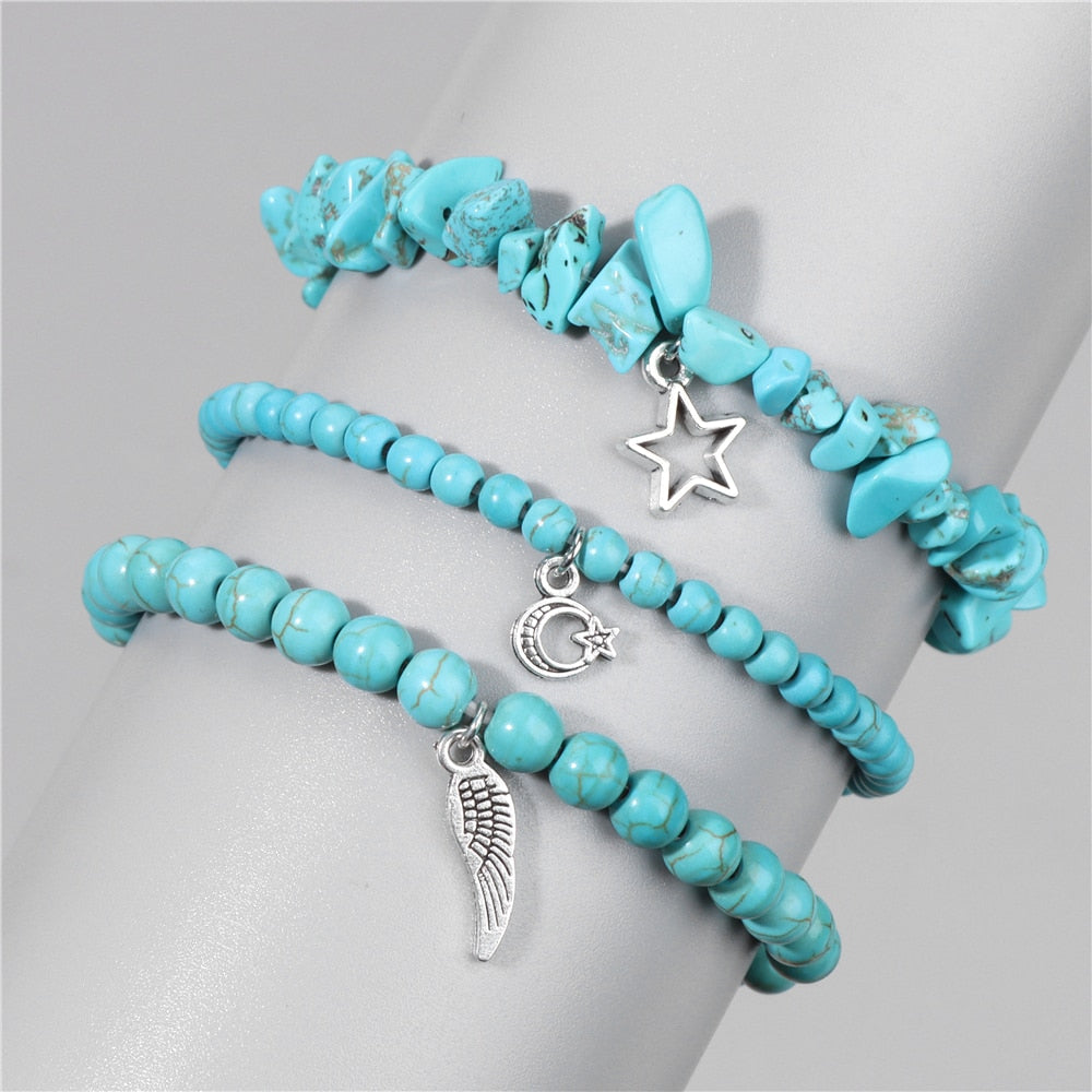 Türkisfarbenes Hippie-Armband