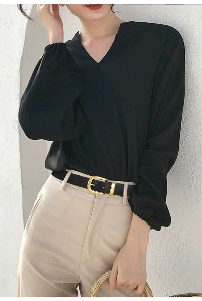 Hippie-Gürtel aus schwarzem Leder