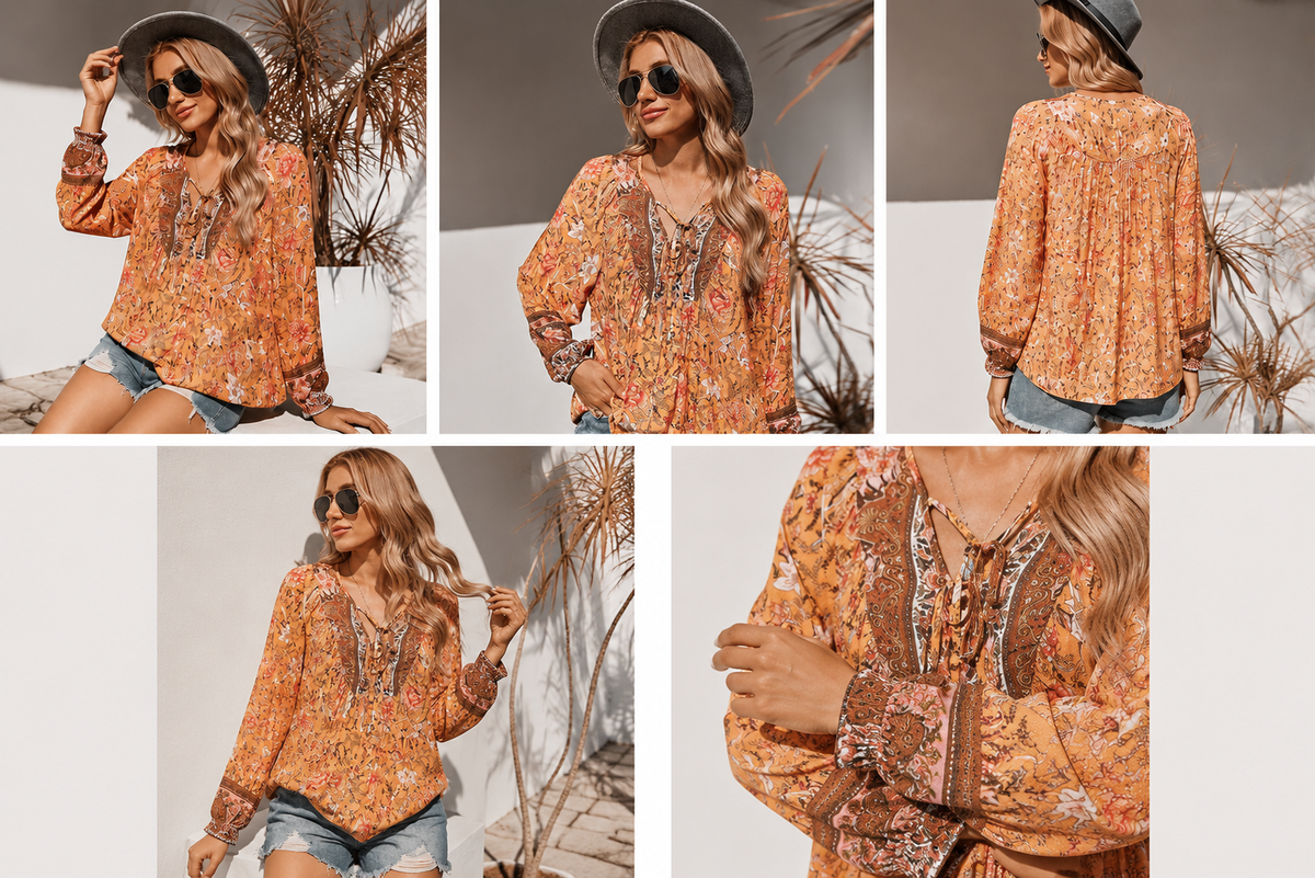 Chemise Blouse Hippie Femme