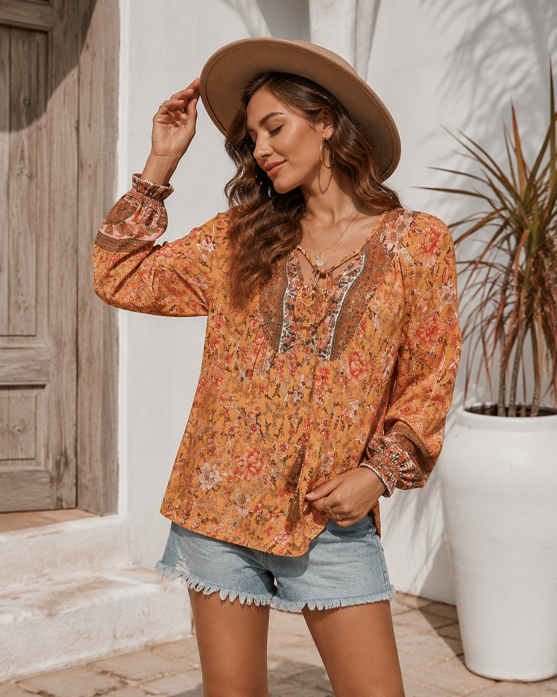 Chemise Blouse Hippie Femme