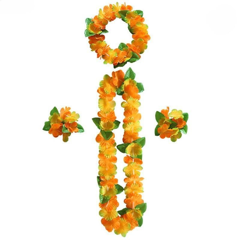 Blumenhalskette aus Krepppapier