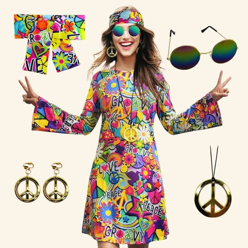 déguisement robe hippie femme