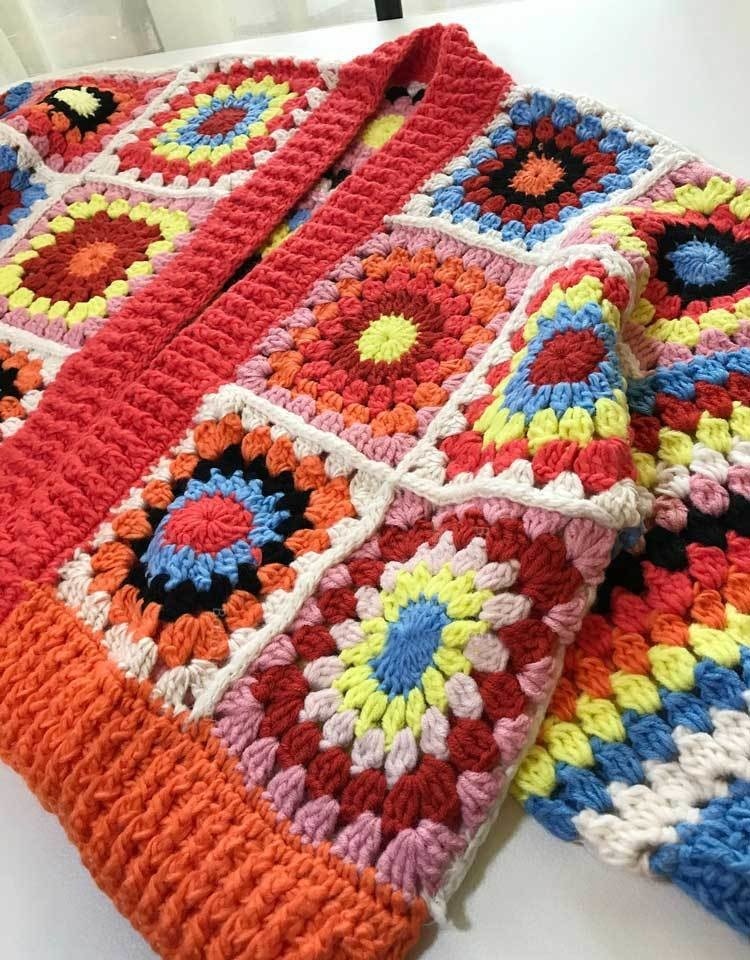 Gilet Crochet Hippie Floral