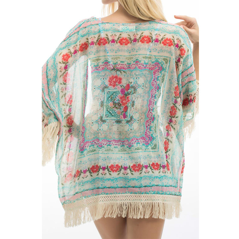 Gilet Frange Hippie Floral