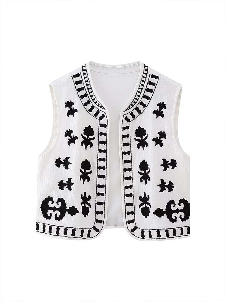 Gilet Hippie Vintage Blanc
