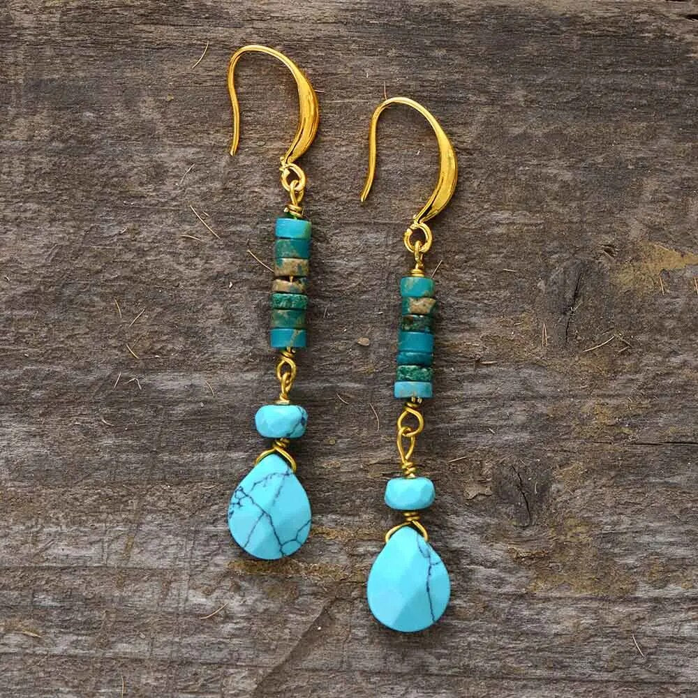 Boucle d'oreille Perle Turquoise