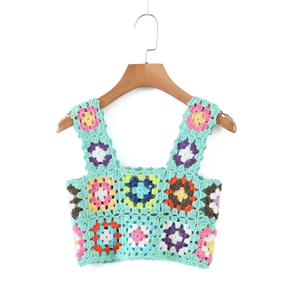 Crop Top Crochet Vert