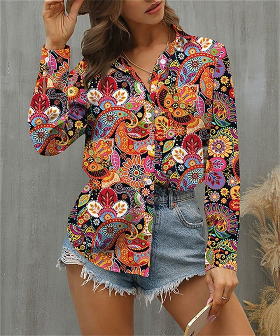 Haut Femme Hippie Psychédélique