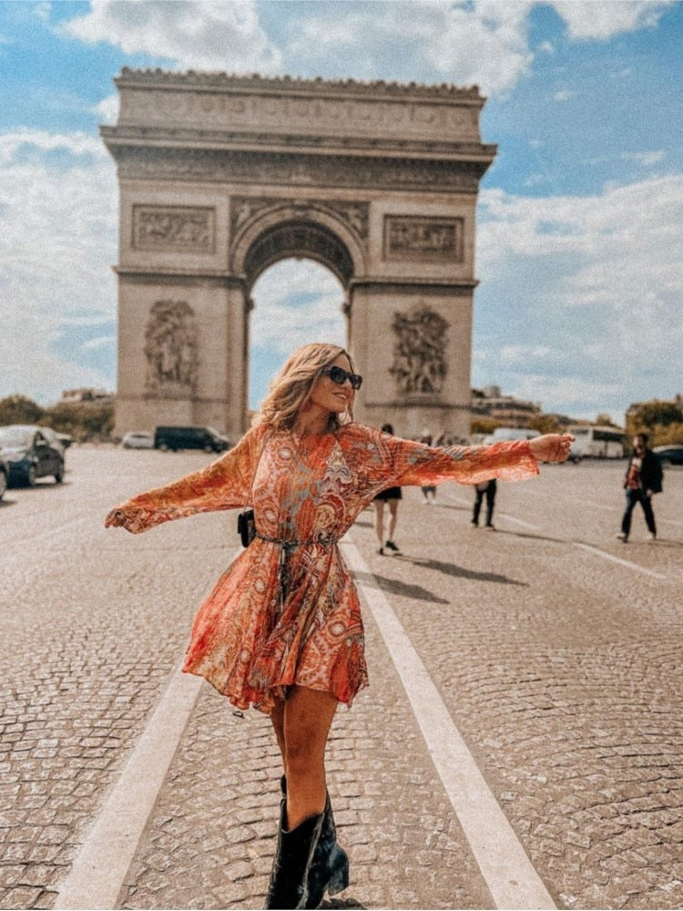 Haut Hippie Robe