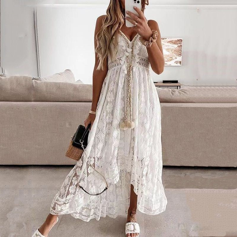 Hippie Robe Longue Blanche Bohème