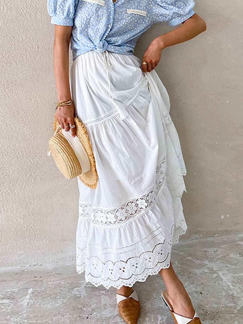 Witte hippie rok