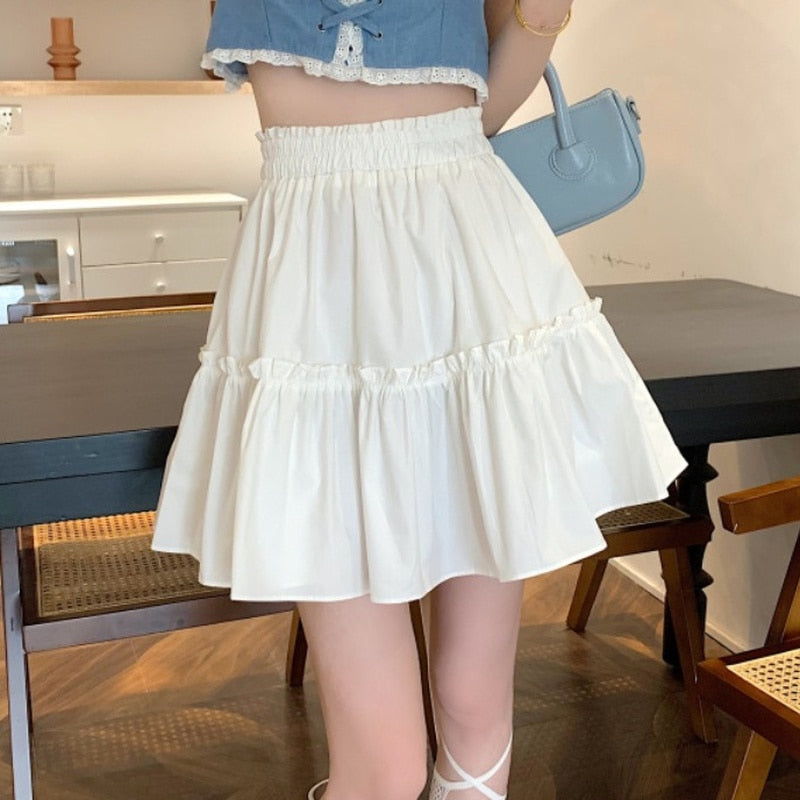 Jupe Hippie Bohème Blanche Courte