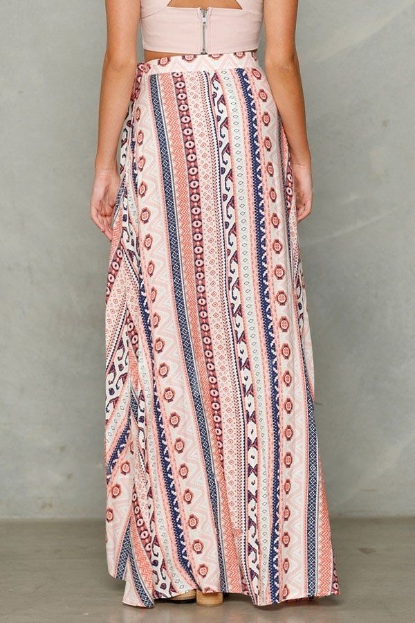 Jupe Rayée Multicolore Hippie
