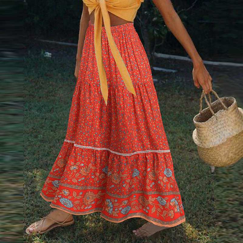 jupe à fleurs hippie