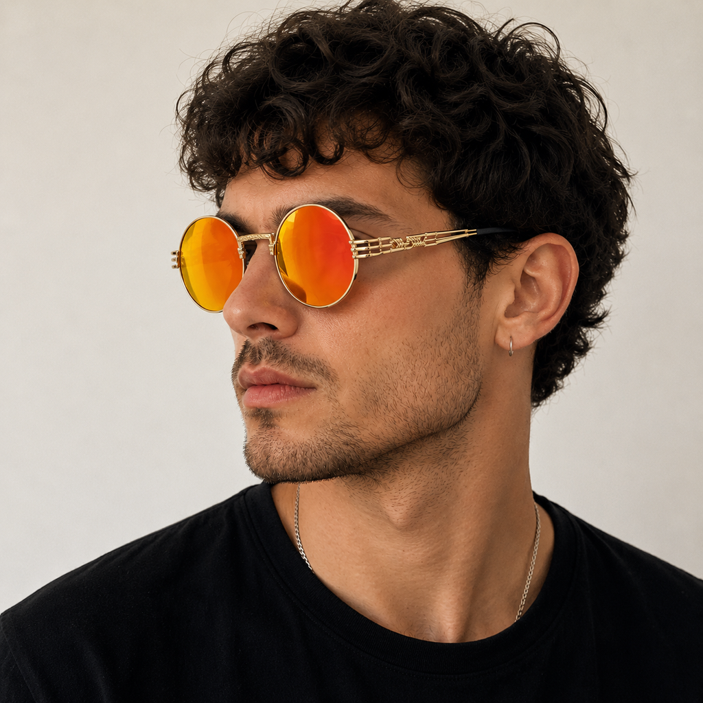 Lunette de Soleil Ronde Hippie Homme