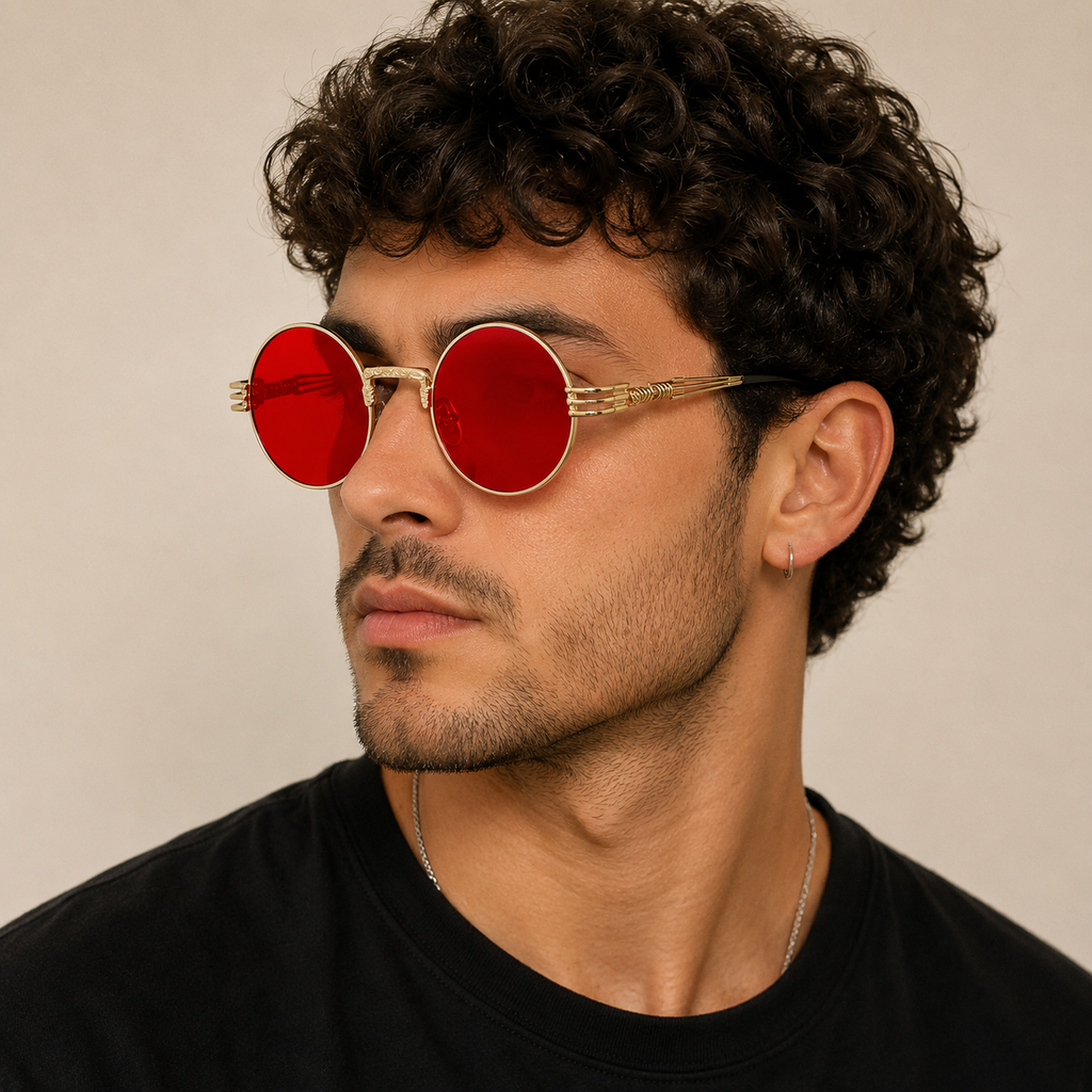 Lunette de Soleil Ronde Hippie Homme