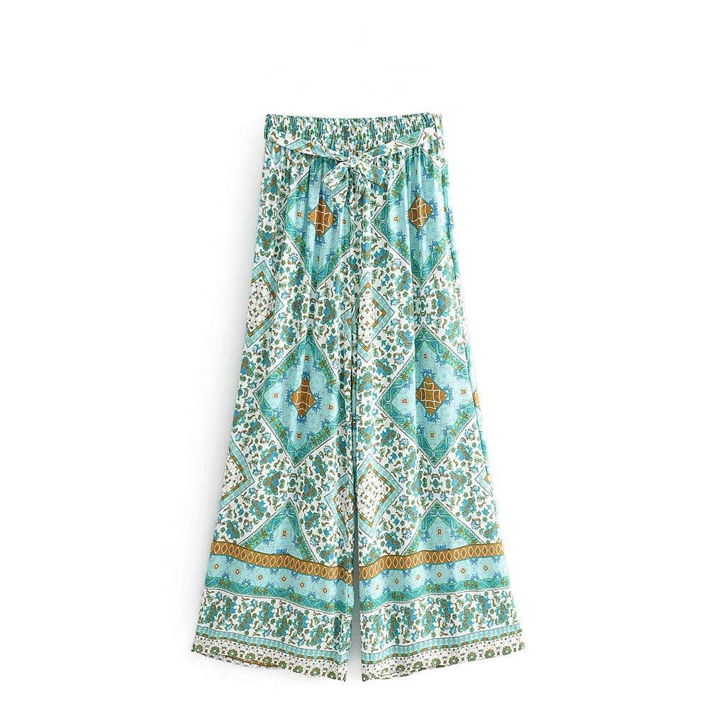 Wijde Hippie Chique Vloeiende Broek