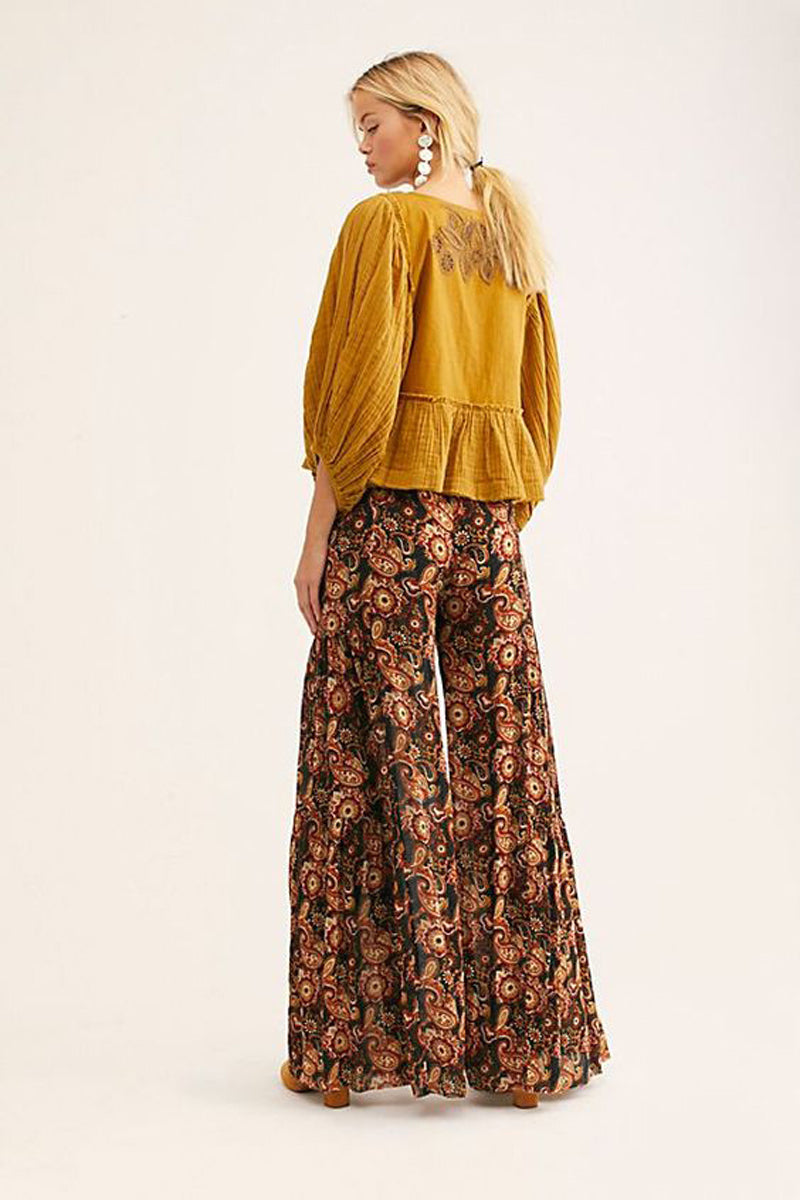Pantalon à Fleurs Hippie Large