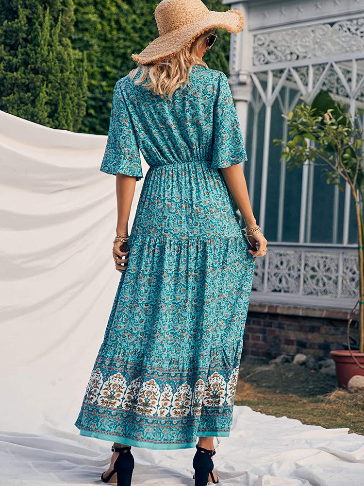 Robe Bleue Hippie Chic