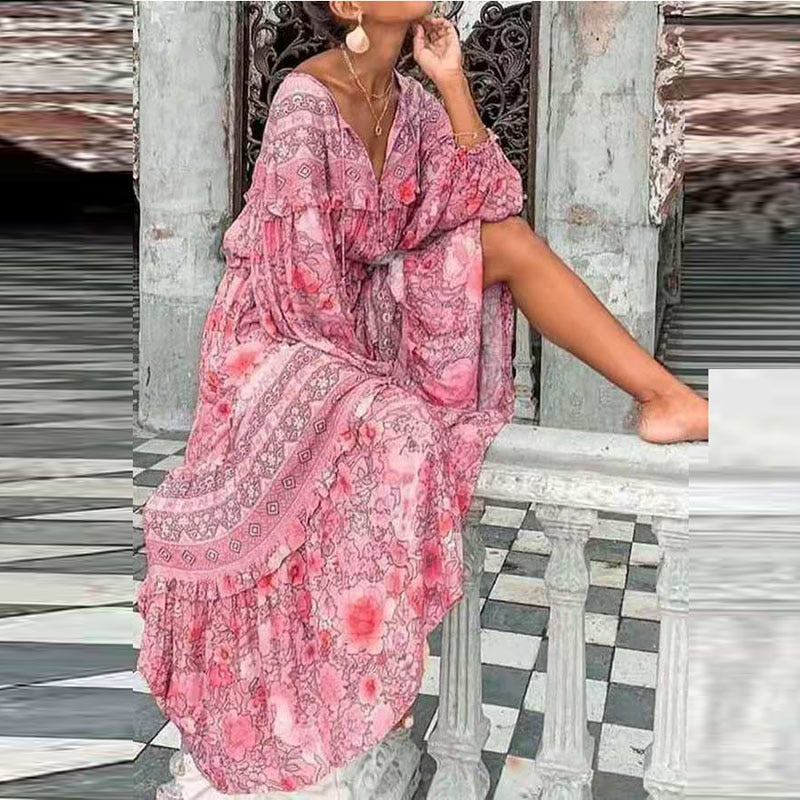 robe hippie chic manche longue