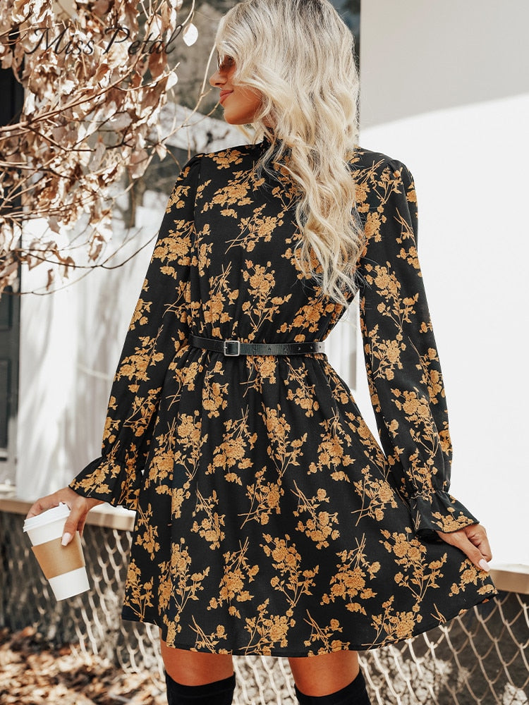 Zwarte hippie chique jurk