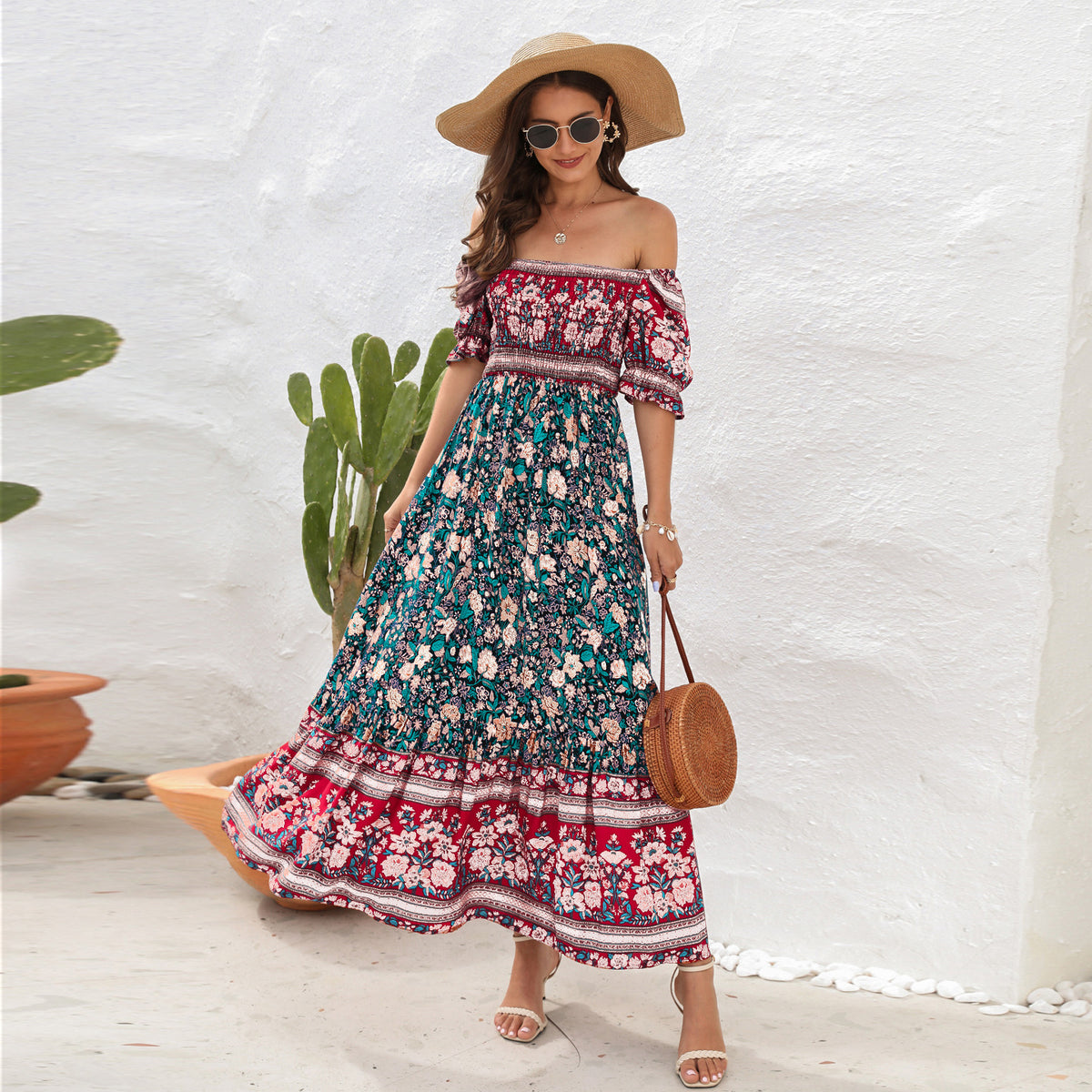 robe longue hippie fleurie