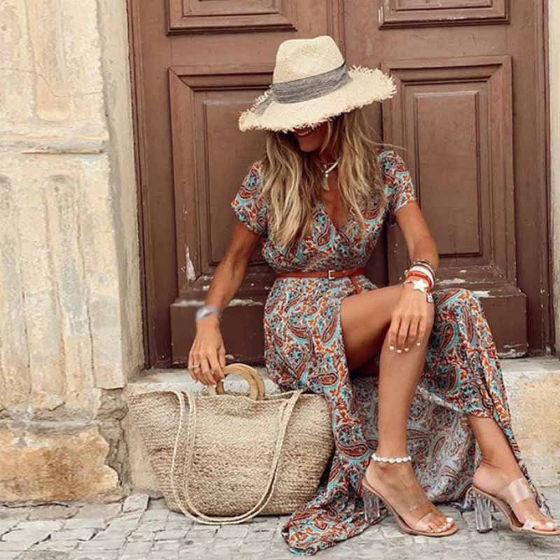 Hippie chique katoenen jurk