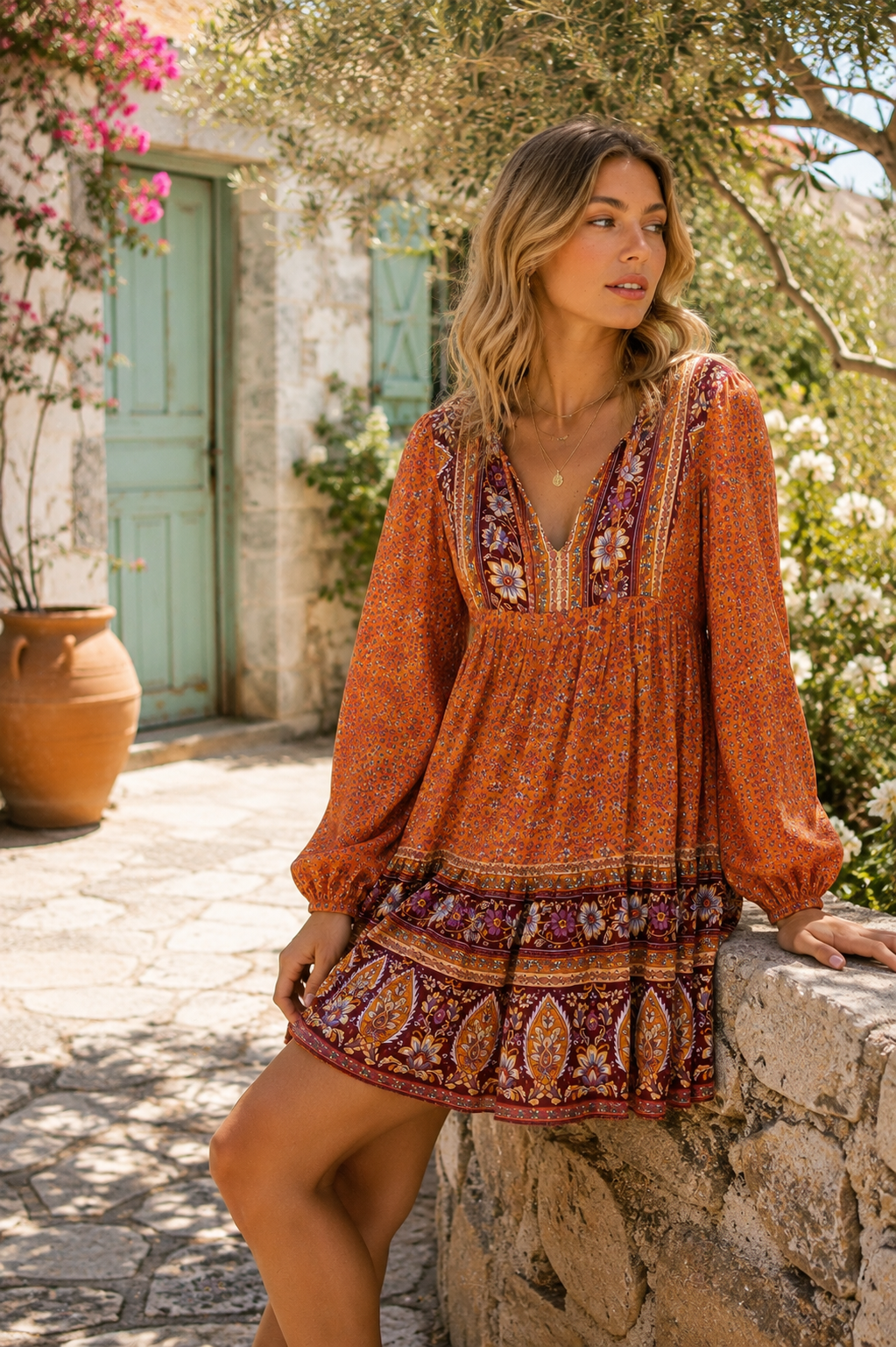 70er Jahre Hippie-Kleid