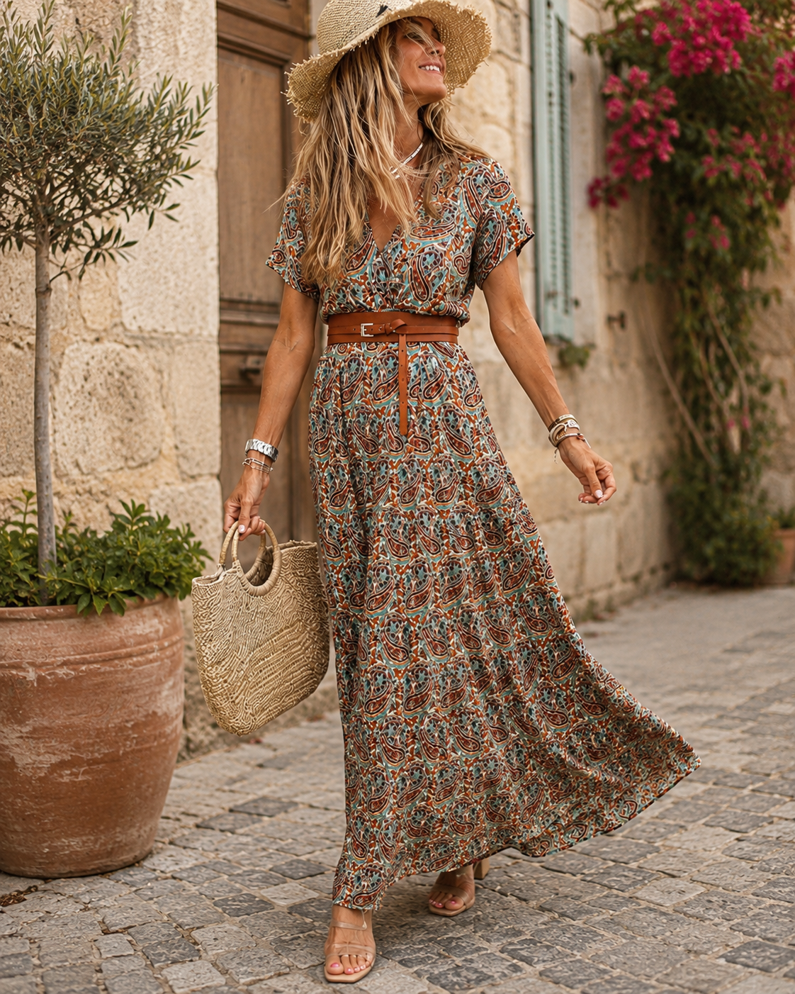 Hippie chique katoenen jurk
