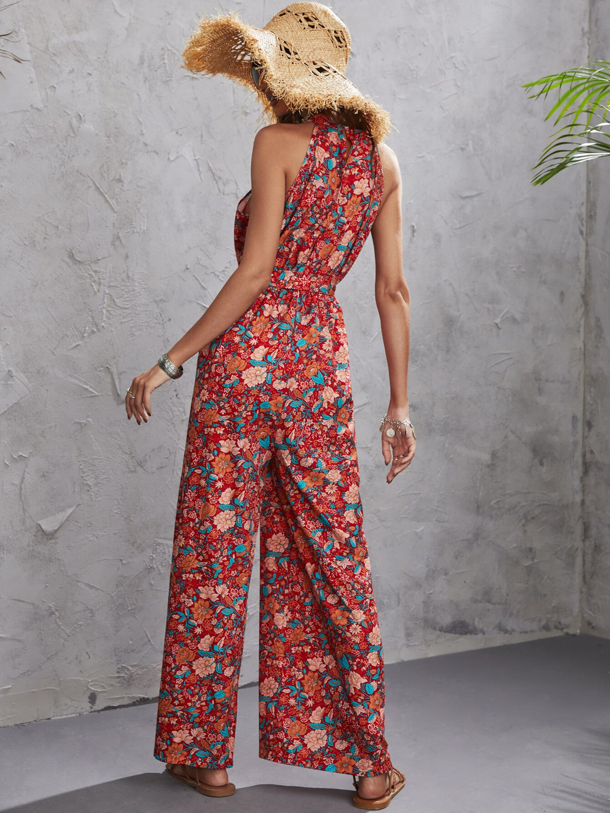 Hippie-jumpsuit met bloemenprint voor dames