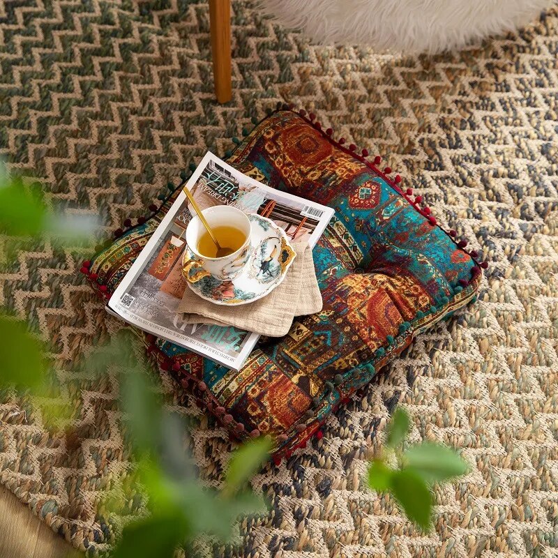 Coussin Patchwork Bleu