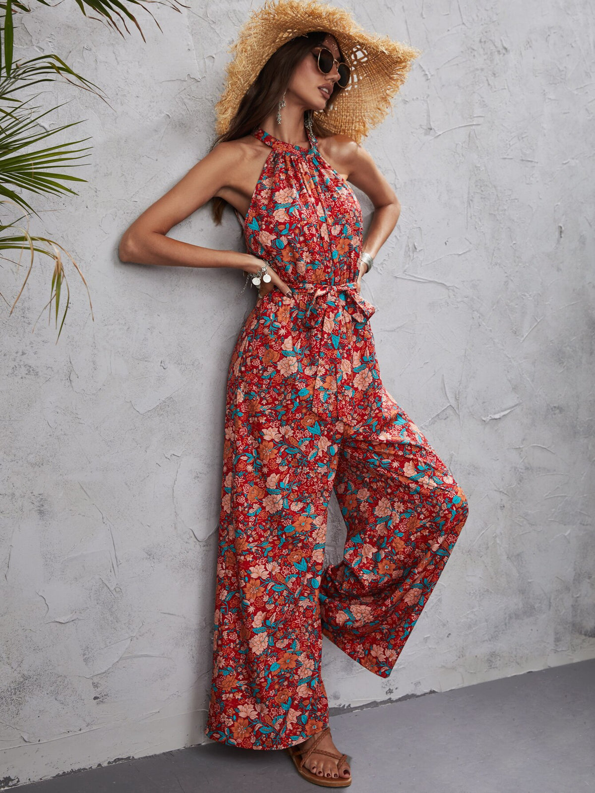 Hippie-jumpsuit met bloemenprint voor dames