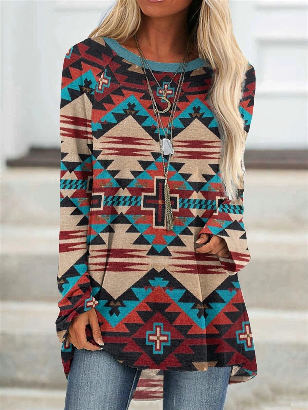 Grote maat hippie tuniek