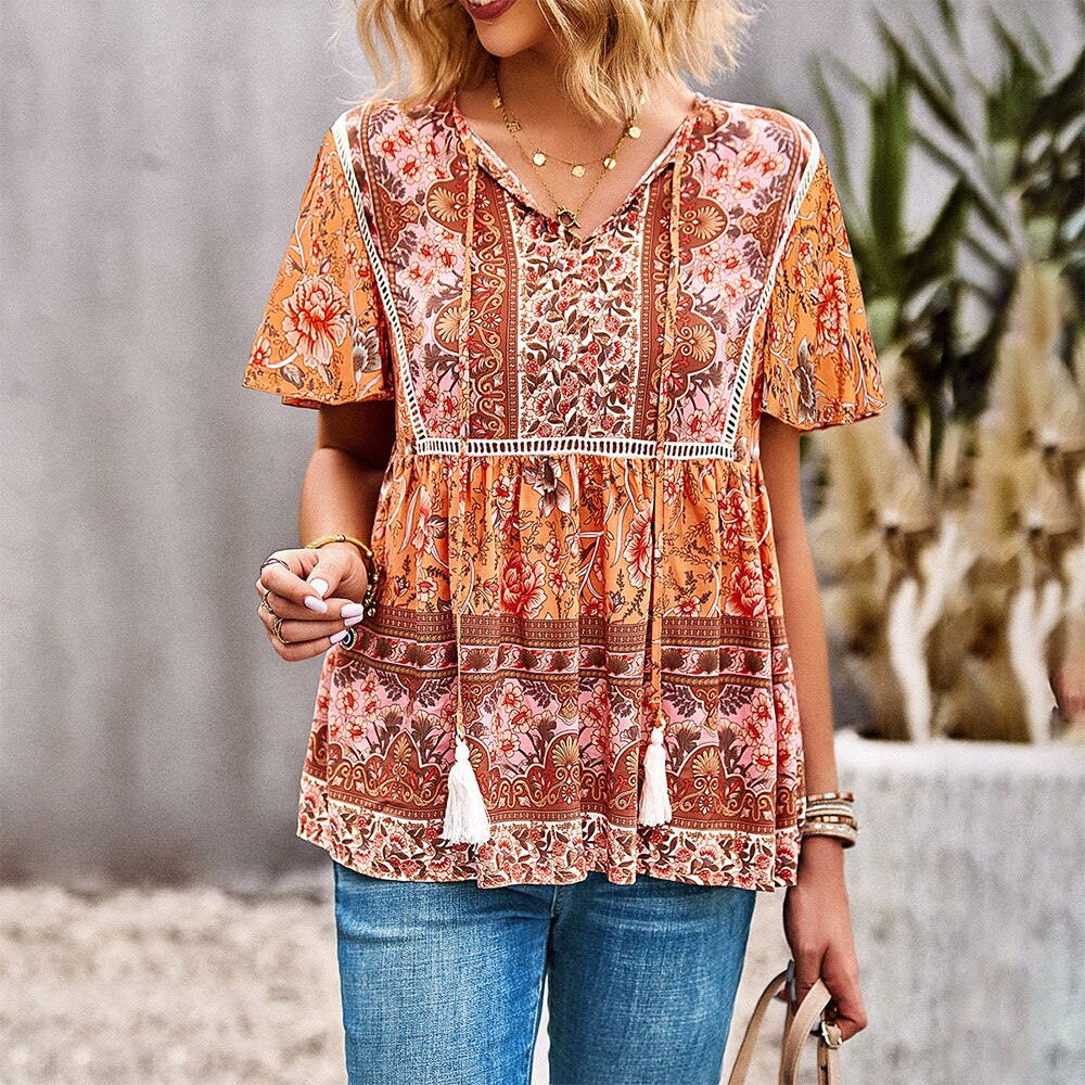 Blouse in hippiestijl uit de jaren 70