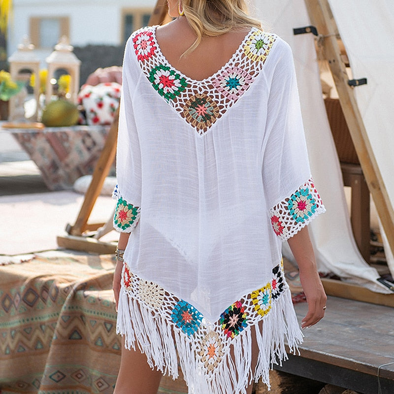 Witte hippie tuniek