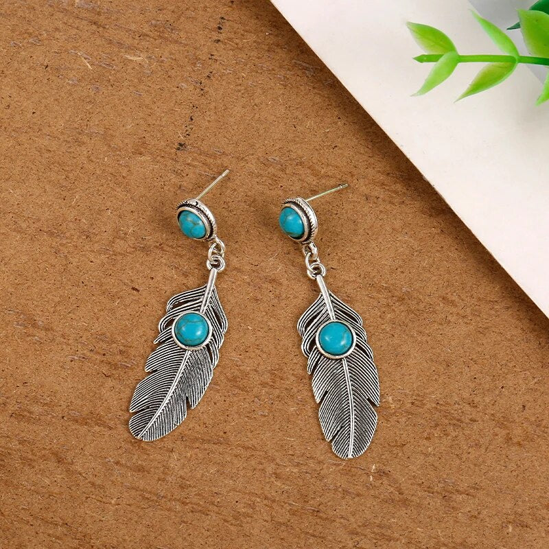 Boucle d'oreille Turquoise et Argent