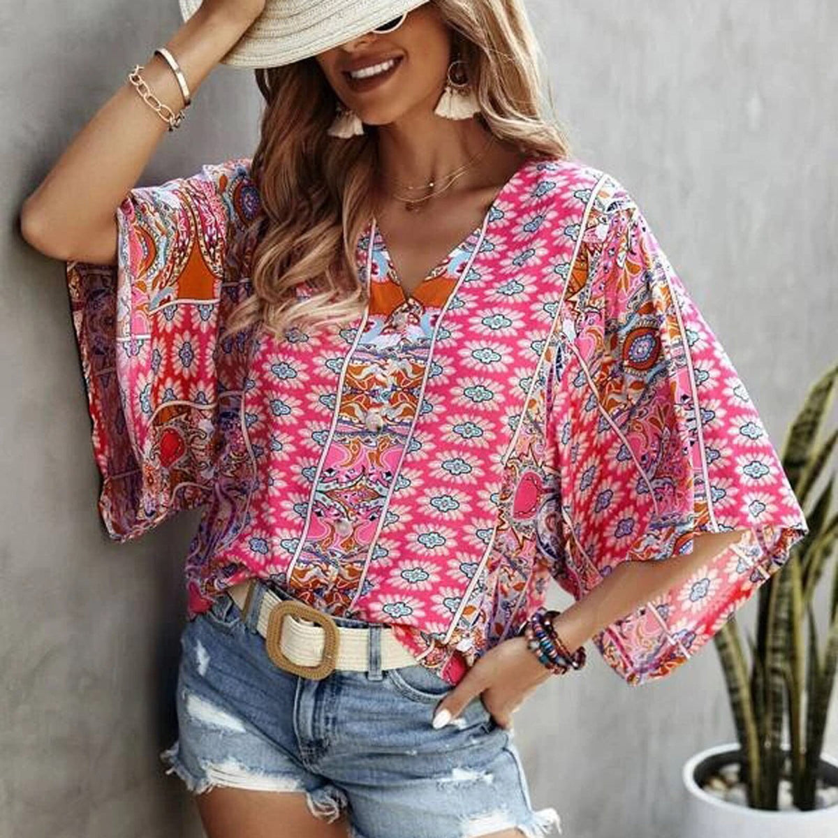 Blouse in hippiestijl