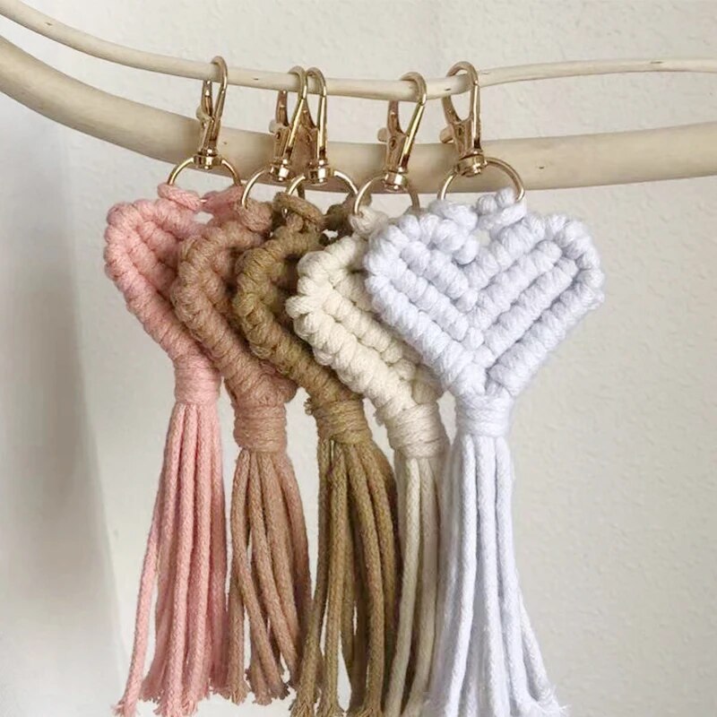 Porte Clé Macramé Cœur