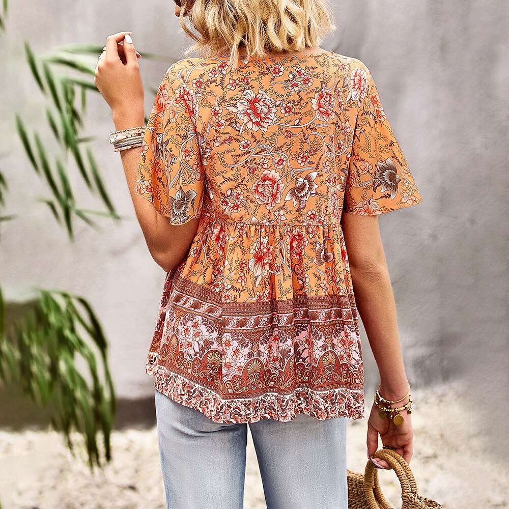 Blouse in hippiestijl uit de jaren 70