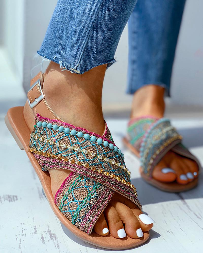 Sandales Hippie Chic Cuir Style Hippie