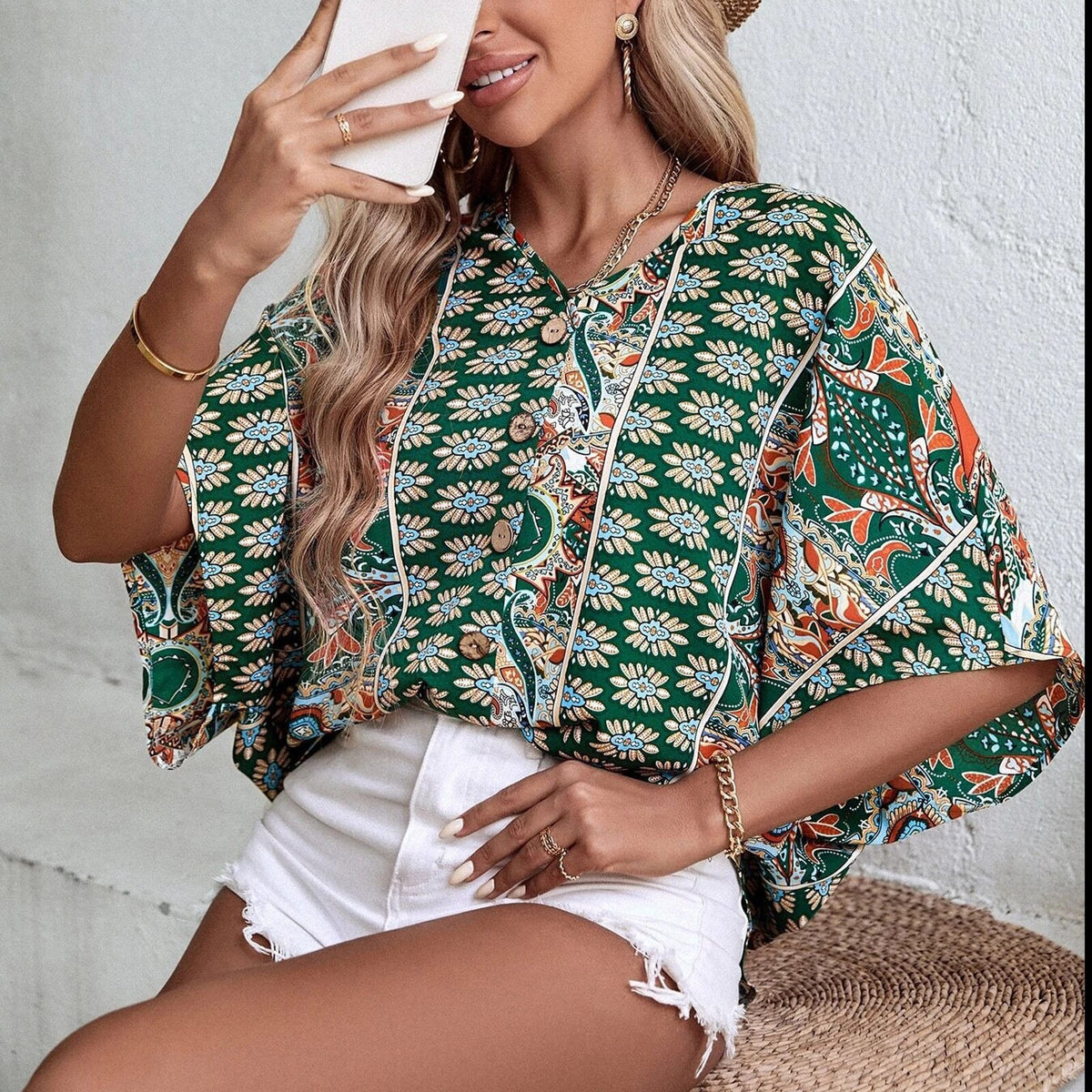 Blouse in hippiestijl